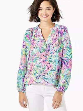 Lilly Pulitzer Elsa 100% Silk Top